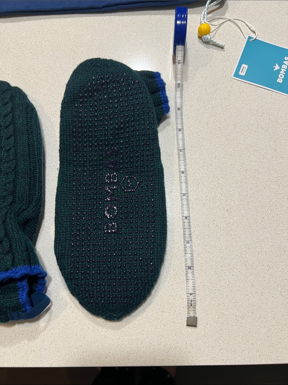 Bombas Women’s Gripper Slippers. Forest Green, blue trim. Size Medium. NWT - Picture 4 of 6